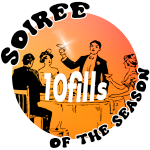 Soiree of the season: 10 fills. Earned on October 15th 2025. A badge that reads 'Soiree of the season: 10 fills', a fancy dinner party in the background, in black and orange.